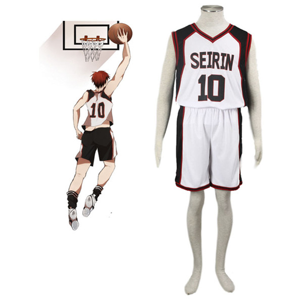 Wholesale-Hot Anime Kuroko no Basuke SEIRIN basketball uniforms clothes Number 10 unisex Kuroko Tetsuya Sport cosplay costume