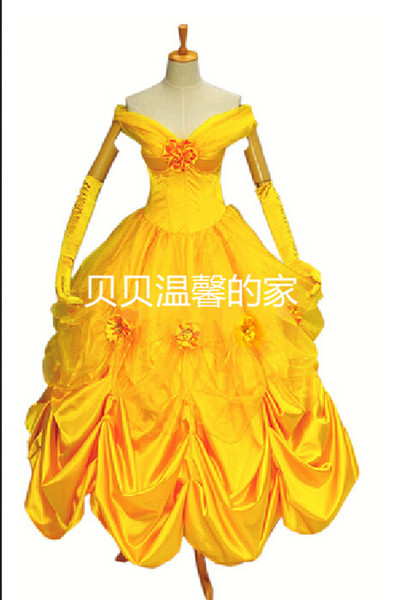 Hot Sale Custom Made Belle Cosplay Costume Dress for Party