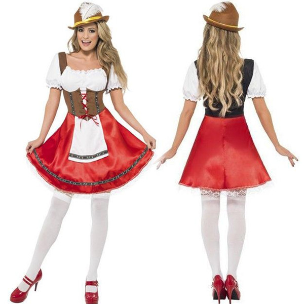 German Oktoberfest Waitress Outfit Maid Costume Beer Festival Stylish New Festival Halloween Cosplay Costumes Cafe Clothing