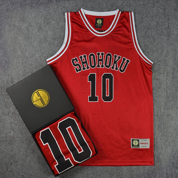 Slam Dunk Shohoku High School No.10 Hanamichi Sakuragi Cosplay Vest Basketball Jersey