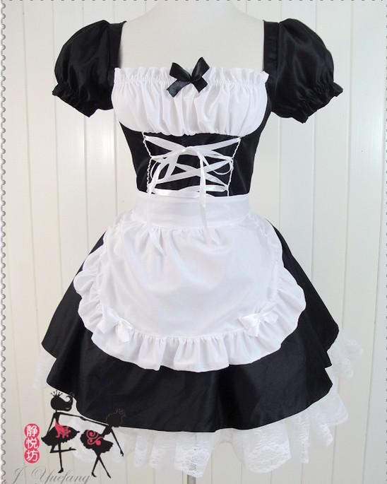 New Fashion Japanese anime EVA cosplay lolita maid fancy dress Halloween Christmas costume sexy women lace dresses black gift drop shipping