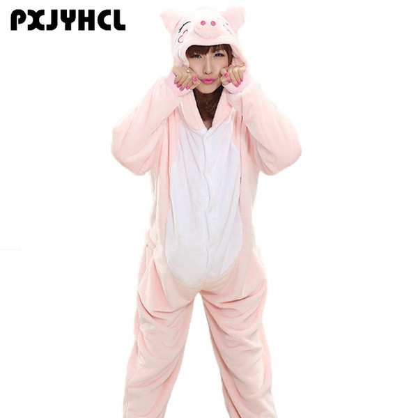 Animals Unicorn Cosplay Costume Adult Girl Unicorn Onesie Flannel Pig Women Anime Jumpsuit Disguise Onepiece Suit