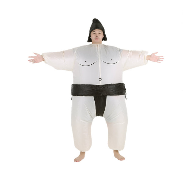 H17737L Cute Inflatable Sumo Costume Suit with Battery Operated Fan Fancy Dress Halloween Party Cosplay Outfit Fat Inflatable Wrestler