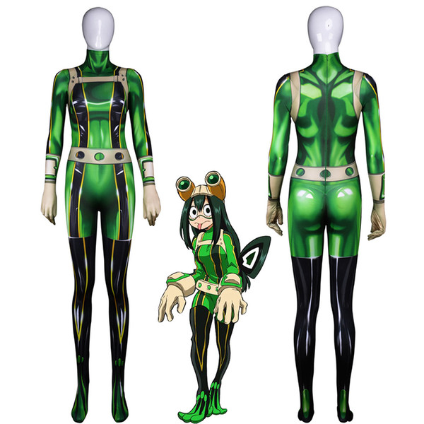 Anime 3D Women My Hero Academia Boku no Hero Academia Asui Tsuyu Cosplay Costume Zentai Bodysuit Suit Jumpsuits