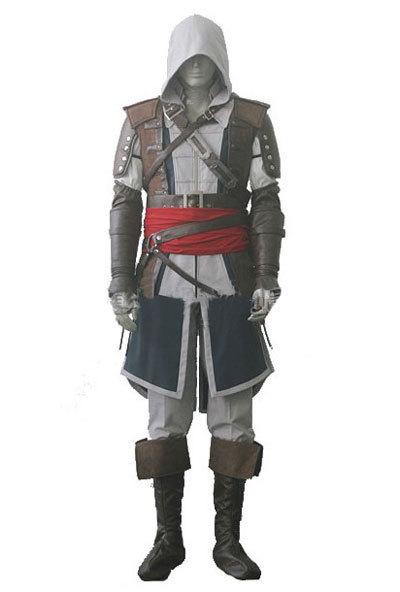 Wholesale-Assassin's Creed IV 4 Black Flag Edward Kenway Cosplay Costume Whole Set Custom Made Express 