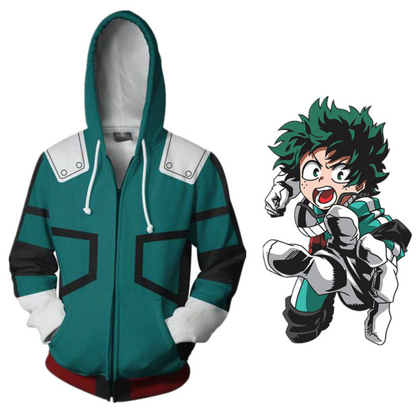 Anime My Hero Academia Izuku Midoriya costume hoodie jacket Boku no Hero Academia Cosplay Sweatshirts Halloween Women Men Hooded Coat