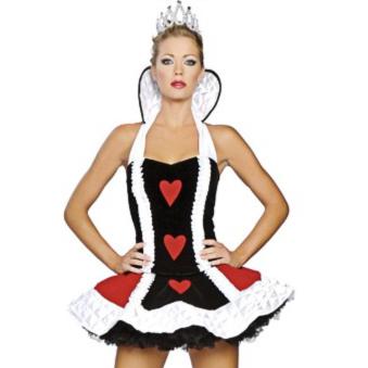 The new queen of hearts sexy miniskirt sleeveless temptation nightclub cosplay anime costume dress photo