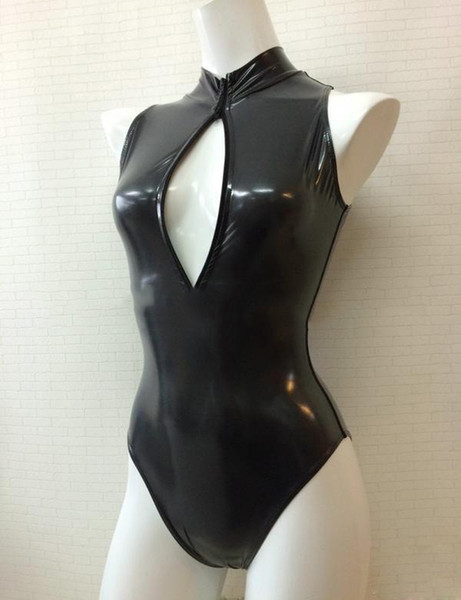 S-XXL Two Way Zipper Open Bust Sexy High Cut Leotard Bodysuit Women Swimwear Anime Wetlook Cosplay Teddies Costumes