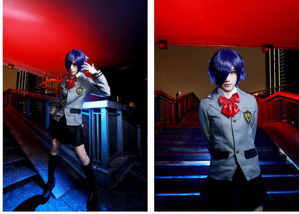 Wholesale-hot sell japanese anime tokyo ghoul kirishima touka toka Halloween cosplay costume for girls women coat + shirt + skirt + tie