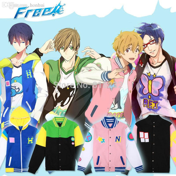 Free! Iwatobi Swim Club Haruka Nanase Nagisa Hazuki Makoto Tachibana Rin Matsuoka Hoodie Jacket Coat Outwear Cosplay Costumes