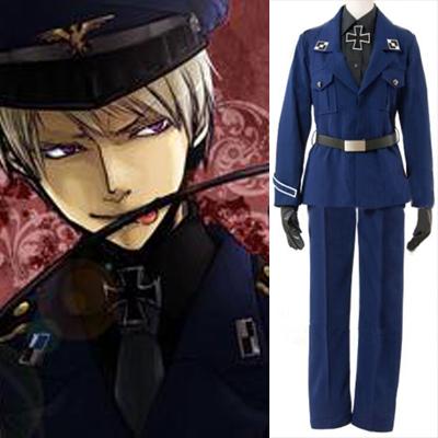 Wholesale-Customized Anime APH Axis powers Hetalia Prussia Cosplay Costume Blue Navy Uniform