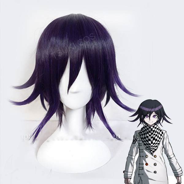 Danganronpa V3: Killing Harmony Ouma Kokichi Cosplay Wig for Man Boys Short Straight Anime Wig Christmas Party Gift Blue+wig cap