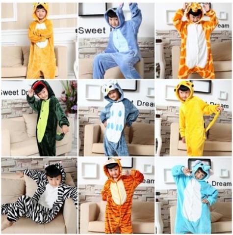 Winter boy and girl Blanket Sleeper Flannel Cartoon Animal pajamas onesies Kid pajamas Hooded Romper Sleepwear Animal Cosplay Onesies