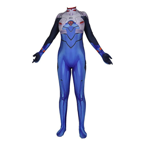 Anime EVA Evangelion Shinji Cosplay Costume Lycra Adult Halloween Bodysuit Jumpsuits Zentai Suis For Adult MEN Women Costumes