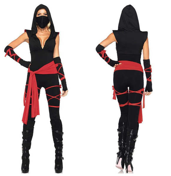 Adult Women Cosplay Ninja Costume Halloween Fancy Dress up Outfit