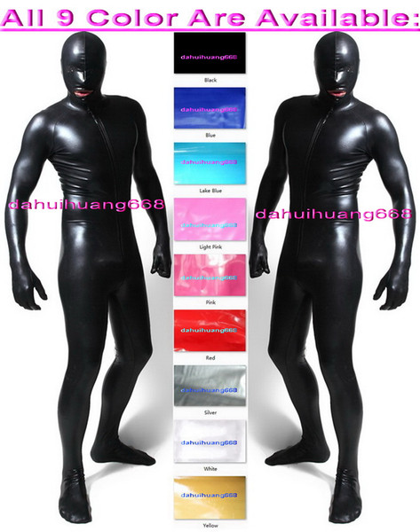 Unisex Full Body Suit PVC Costumes With Open Mouth New 9 Color Shiny PVC Suit Catsuit Costumes Unisex Outfit Halloween Party Costumes DH205