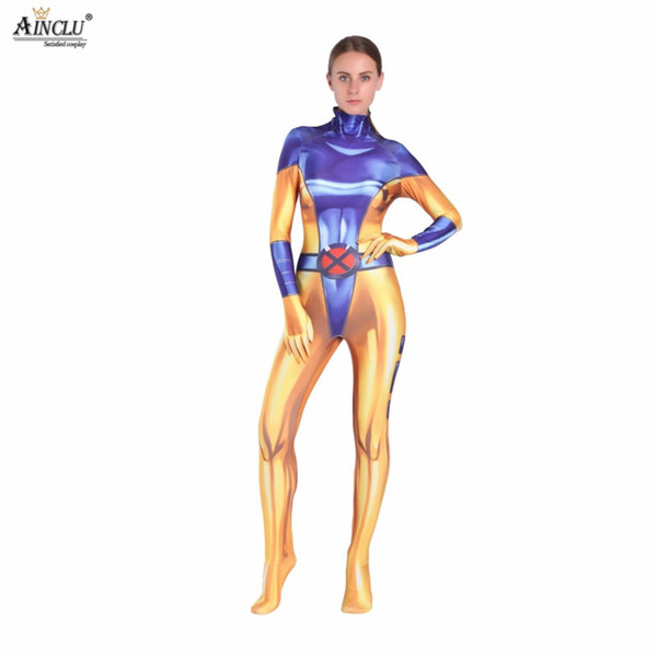 Ainclu Kid's Women's Jean Grey-Summers Cosplay Costumes Anime X-men Bodysuits Halloween Birthday Party Lycra Zentai