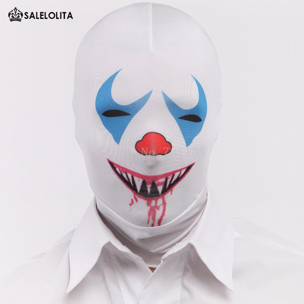 Halloween Cosplay Horrible Vampire Zombies Multi Color Hood Clown Zombie Unisex Lycra Spandex Gray Hoods