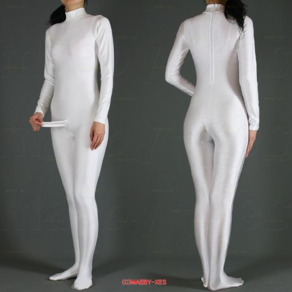 New Arrival Fancy Costumes White Lycra Spandex Zentai Suit With Men's Penis S-XXL