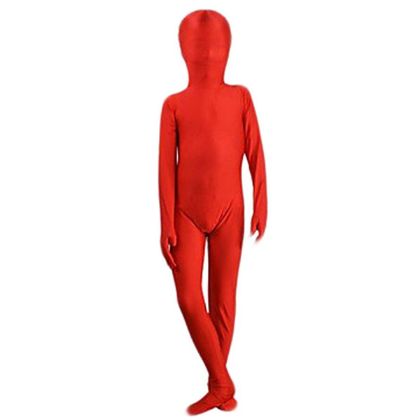 SPEERISE Child 3-12 Boys Black Zentai Suits One Piece Tights Full Body Zentai Spandex Girls Cosplay Halloween Costume for Kid