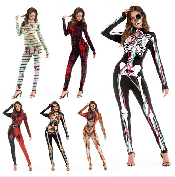 2018 hot sale European and American Halloween costumes festival activities party costumes COS long sleeve jumpsuit free shipping