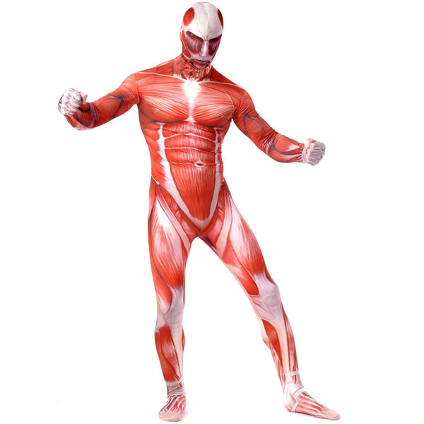 Colossal Titan costumes Cool anime 3D print clothing Cartoon cosplay tops Party catsuit apparel Cos colorfast sweatshirts