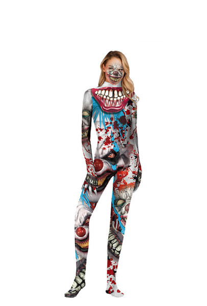 Halloween Day Clown Catsuit Costumes Designer Stephen Kings It Womens Cosplay Clothes Fancy Dress Party Clothes