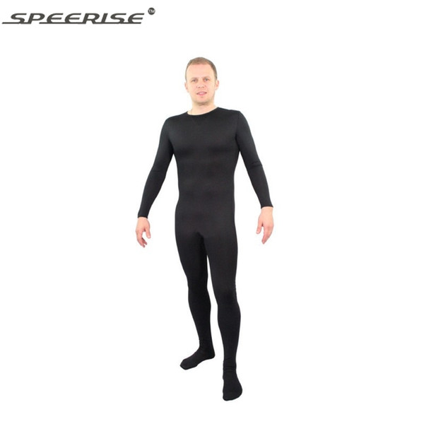 Hot Jumpsuit Leotard Costume Stretchy Full Body Footed Skin Suit Mens Unitard Lycra Spandex Bodysuit Zentai Catsuit Hoodless