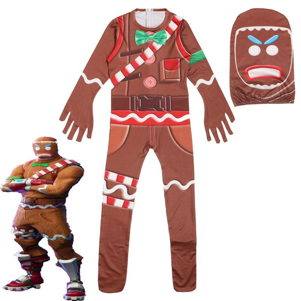 Children's Halloween show costume new conjoined cosplay gingerbread man clothes party style suit boy girl roblox t shirt set