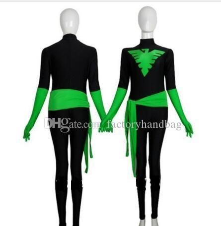 Black & Green X-Men Phoenix Warrior Spandex Superhero Costume Halloween