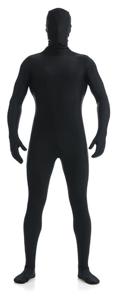 Black Zentai Suit Men&Kids Full Hood Zentai Bodysuit Lycra Body Suit with Mask Spandex Catsuit Unitard Tight Cosplay Suits