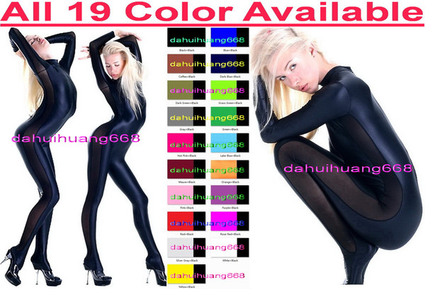 Sexy Body Suit Costumes New 20 Color Lycra & Spandex Silk Suit Catsuit Costumes Unisex Bodysuit No Head/Hand Halloween Cosplay Costume DH091