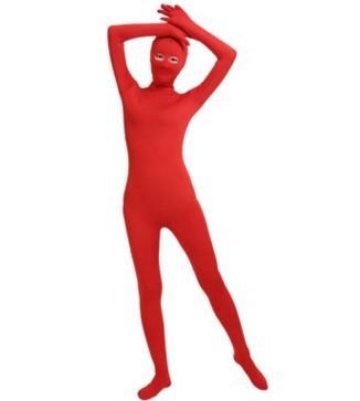 (SWO002) Red Spandex Full Body Skin Tight Unisex Zentai Suit Bodysuit Costume Women Unitard Lycra Eyes Open Jumpsuit