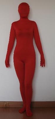 adult red lycra zentai costume suit
