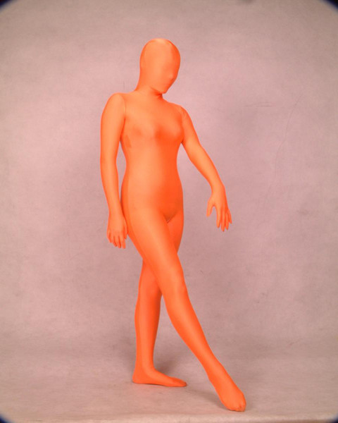 China Wholesale Orange Full Body Spandex/lycra Bodysuit Cos Costumes Zentai