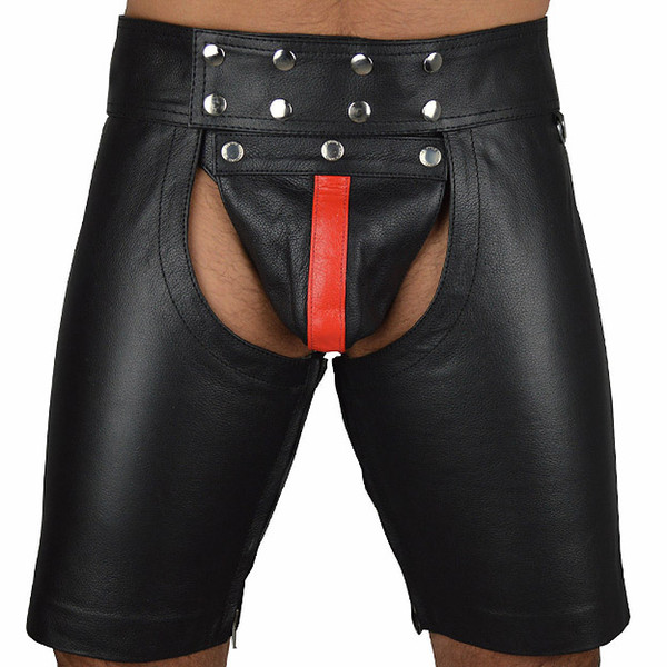 Faux Leather Exotic Pants sexy lingerie For Mens Latex PVC Bondage Open Crotch Shorts Gothic Gay Fetish Leather Masculine Pants