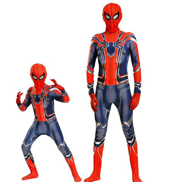 Avengers: Infinity War Iron Spiderman Cosplay Rompers Costume Zentai Iron Spider man Bodysuit Jumpsuits