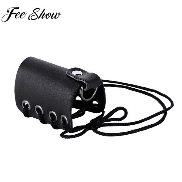 Feeshow Hombre Men Male Adjustable Genuine Leather Chastity Belt Lace-up C-Strap Mention Ring Bracelet Underwear Harness