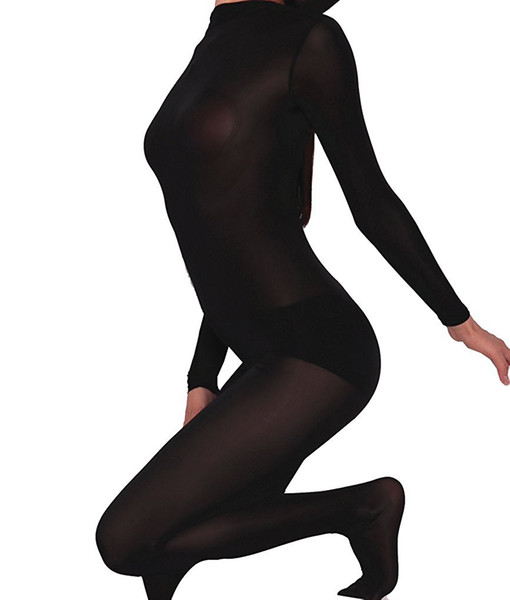 Women's Sexy See Through Second Skin Bodysuit Zentai Unitard Bodysuit