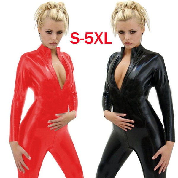 Unisex Costume Plus Size 5XL XL L M S Size Hot Selling Sexy Latex Catsuit Black DS Costume Men Women Catsuit