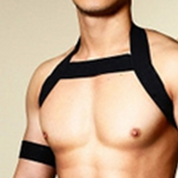 Harness Body Chest Belt Lingerie Hot Mens Man Sexy Elastic Shoulder Chest Bondage Male Strap Performance Costume With Arm Band