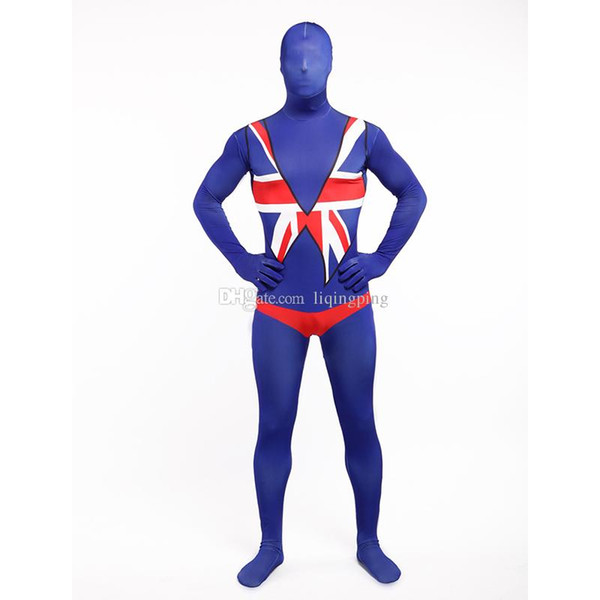 Halloween British Flag Lycra Spandex Multicolor Zentai Suits