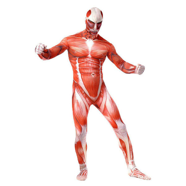 Attack On Titan Cosplay Costumes Spandex Lycra Second Skin Tight Suit Adult Muscle Full Body Bodysuit Bertolt Hoover Zentai