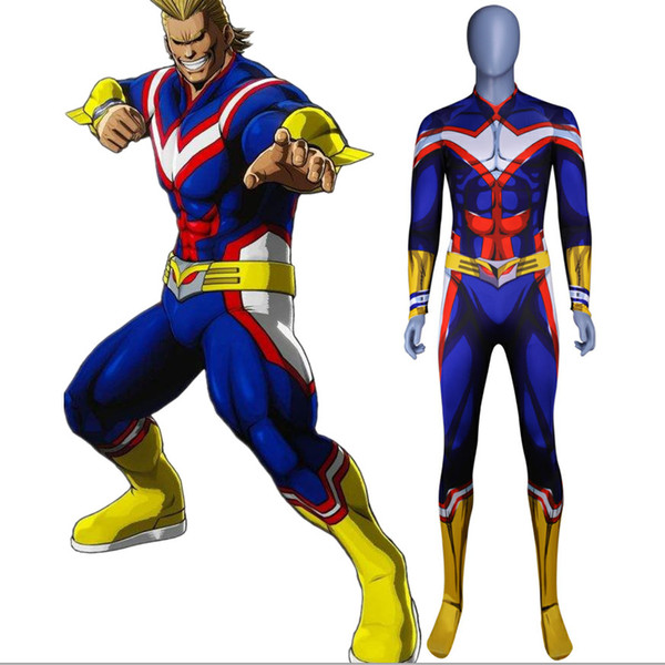 My Hero Academia All Might Costume 3D Original Movie Man Superhero Costume Zentai Suit