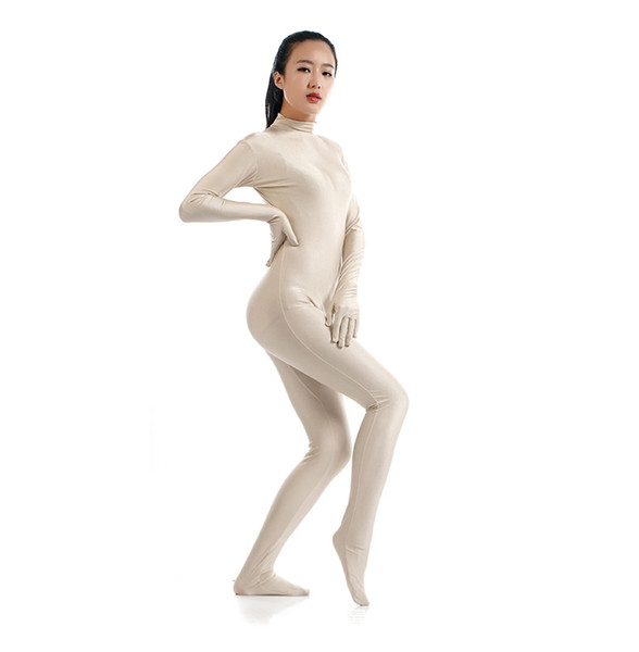 (SWH014) Beige Spandex Full Body Skin Tight Jumpsuit Zentai Suit Bodysuit Costume for Women/Men Unitard Lycra Dancewear