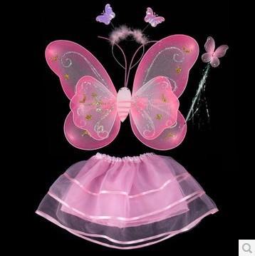 Children's stage costumes props girls performance toys carrying angel butterfly wings three-piece free shipping