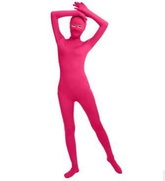 (SWO004) Rose Red Spandex Full Body Skin Tight Unisex Zentai Suit Bodysuit Costume Women Unitard Lycra Eyes Open Jumpsuit