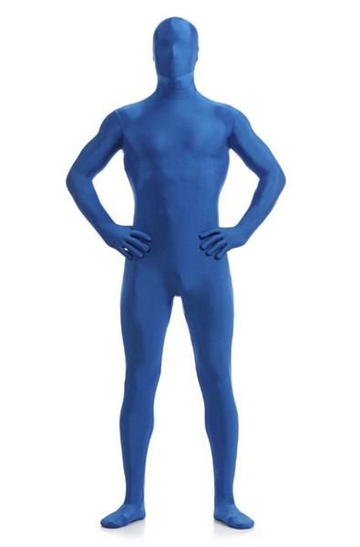 Zentai Full Body Blue Chroma Key Body Suit Lycra Fancy Bodysuit