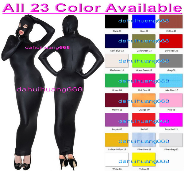 Sexy Women Wrap Dress Costumes New 23 Color Lycra Spandex Body Bags Costumes With Open Eye/Mouth Sexy Body Bags Sleeping Bag DH267