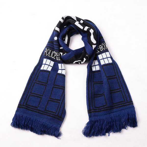 1pc Deluxe Women Men Boys Doctor Who Scarf Fourth 4th Dr. Thick Warm Soft Knitted Striped Scarves with Tassels Xmas Birthday Gift Cosplay